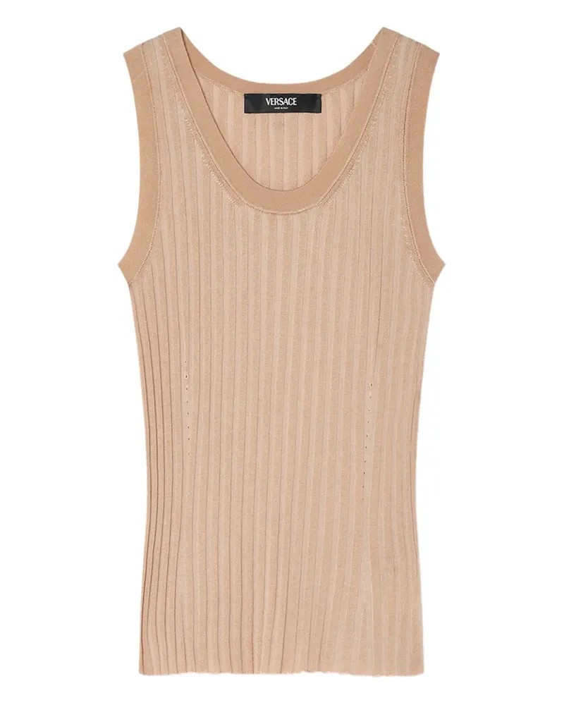 Versace Geripptes Trägershirt - Nude Nude