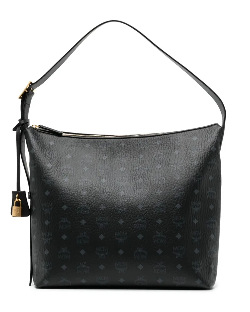 MCM Große Aren Schultertasche - Schwarz Schwarz