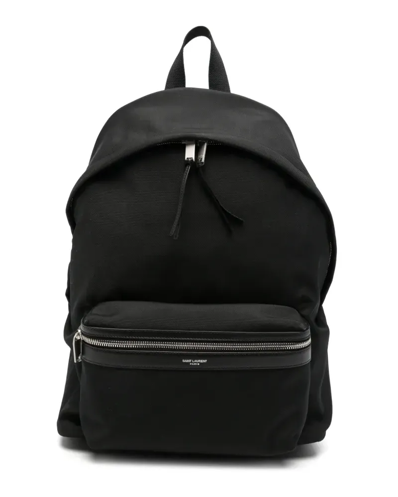 Saint Laurent City backpack in canvas, nylon and leather - Schwarz Schwarz