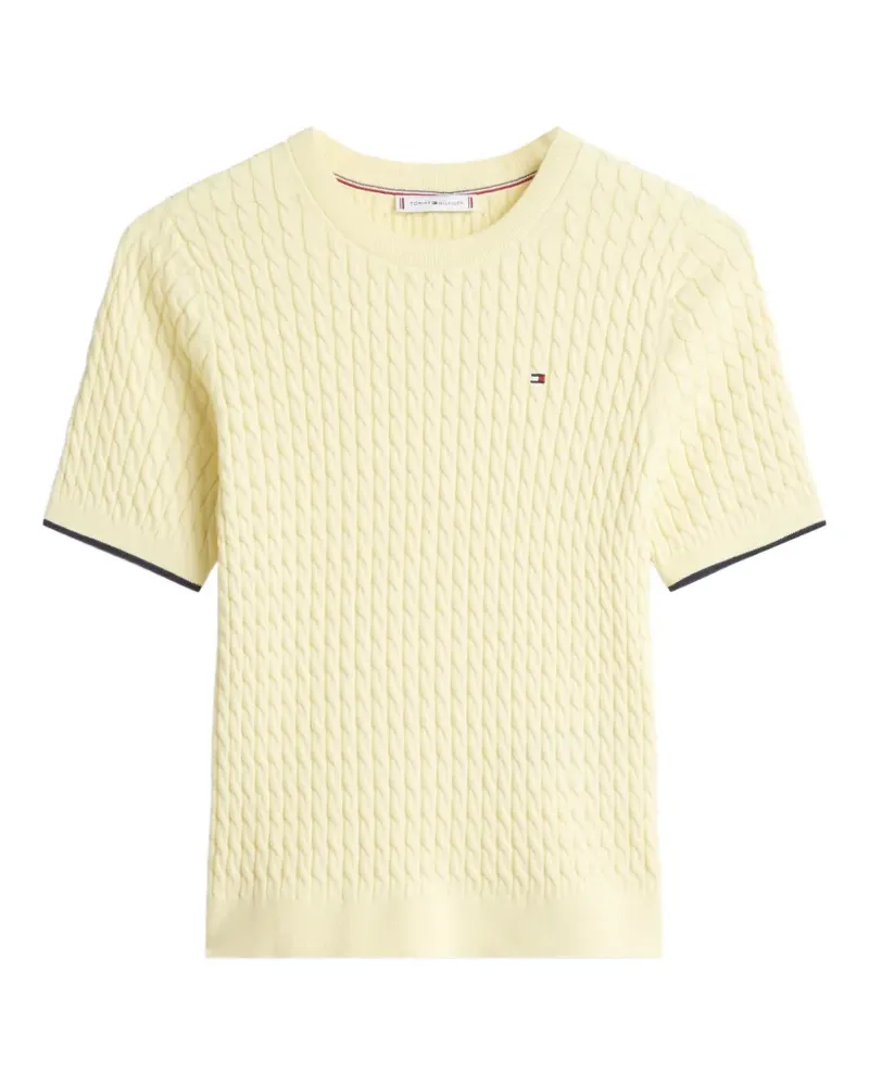 Tommy Hilfiger Pullover mit Zopfmuster - Gelb Gelb
