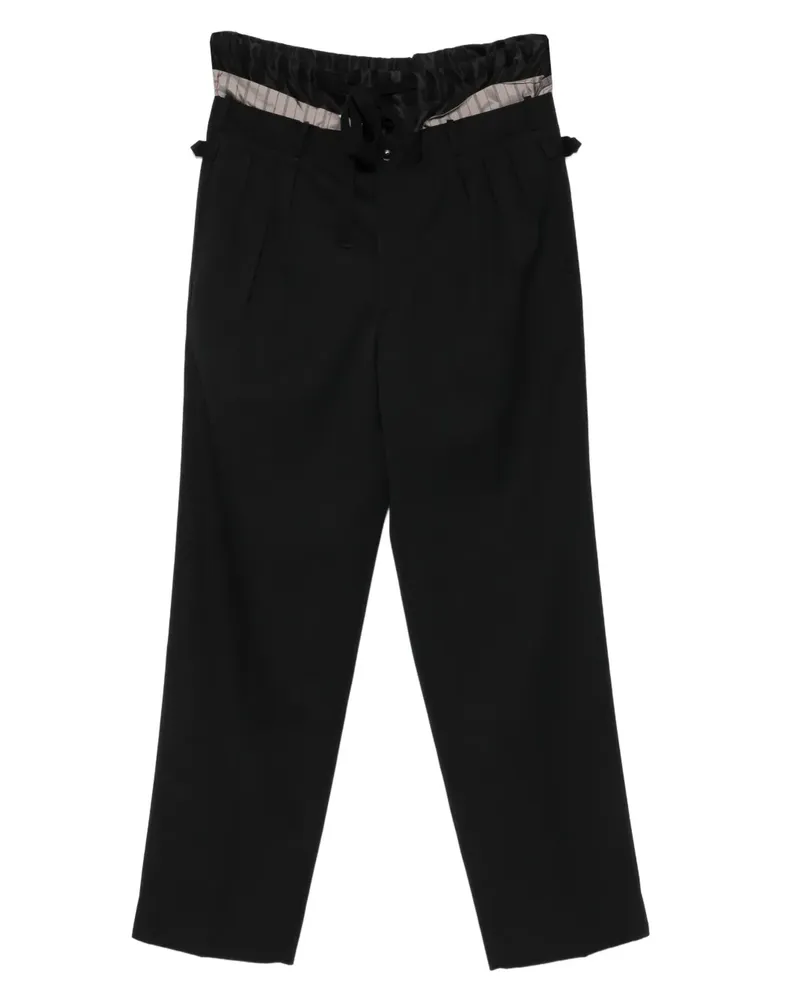 Maison Margiela Plissierte Hose - Schwarz Schwarz