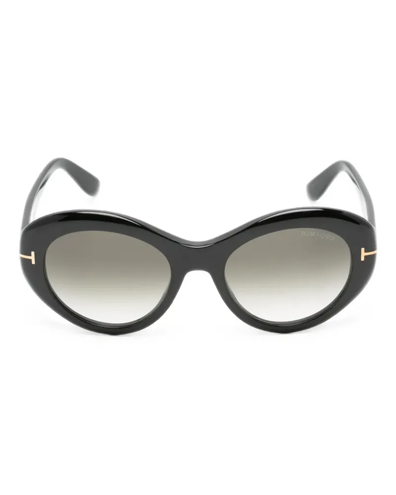 Tom Ford Elodie02 Sonnenbrille mit rundem Gestell - Schwarz Schwarz