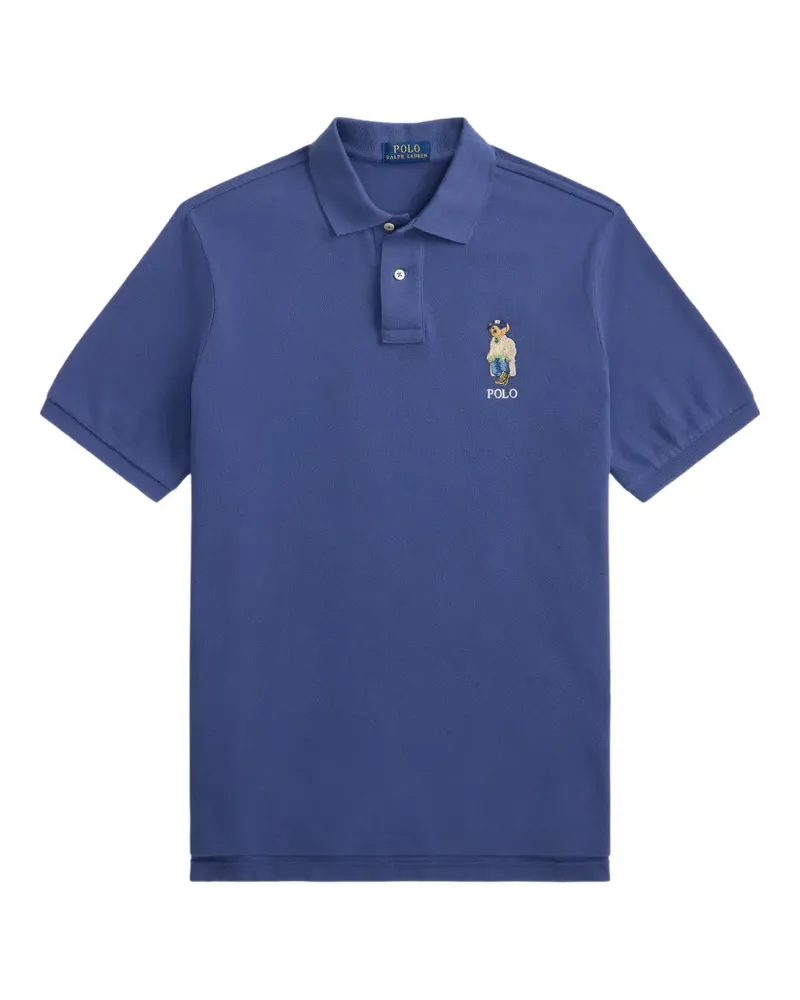 Ralph Lauren Poloshirt mit Teddy-Stickerei - Blau Blau