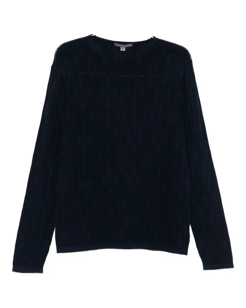 John Varvatos diamond-knit sweater - Blau Blau