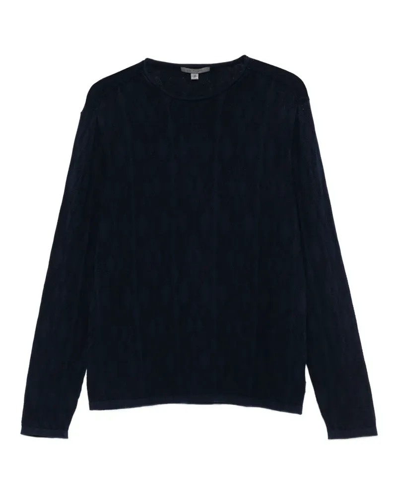 John Varvatos Pullover in Rautenstrick - Blau Blau