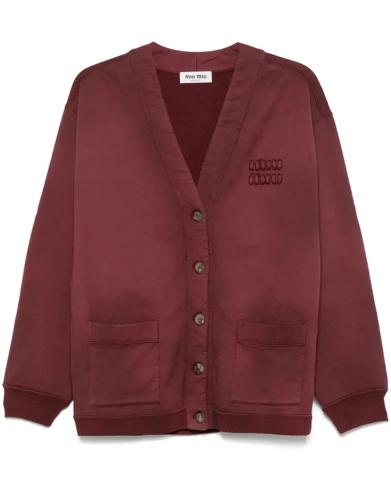 Miu Miu Sweatshirt mit Logo-Patch - Rot Rot