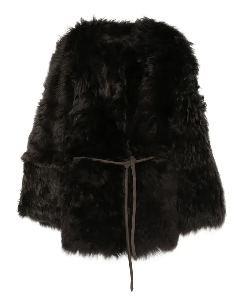 BLANCHA belted shearling coat - Braun Braun