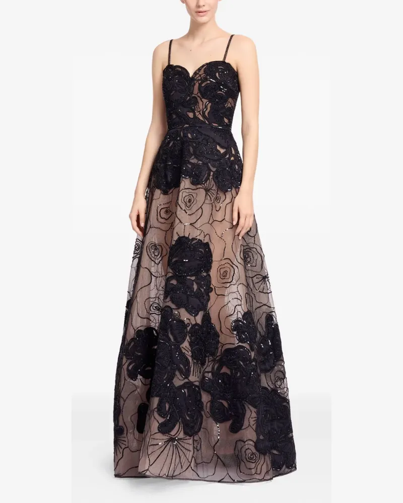 Elie Saab Robe mit Perlen - Schwarz Schwarz