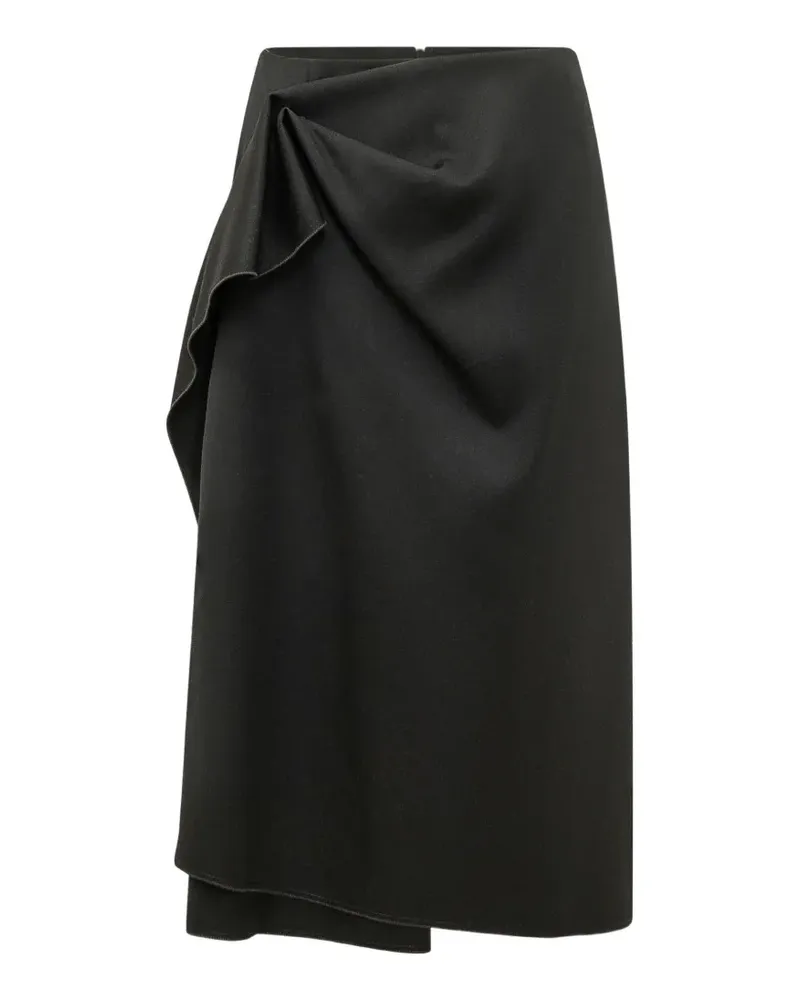 Lanvin Midirock mit drapiertem Effekt - Schwarz Schwarz