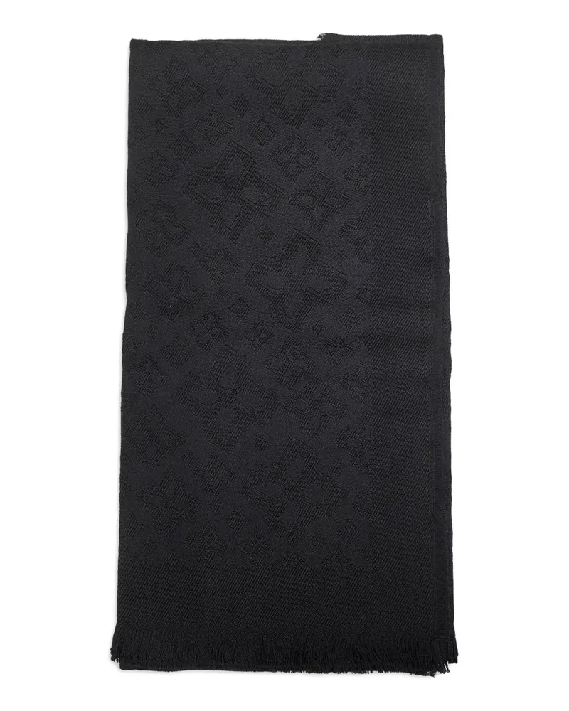 Tagliatore jacquard fringed scarf - Schwarz Schwarz