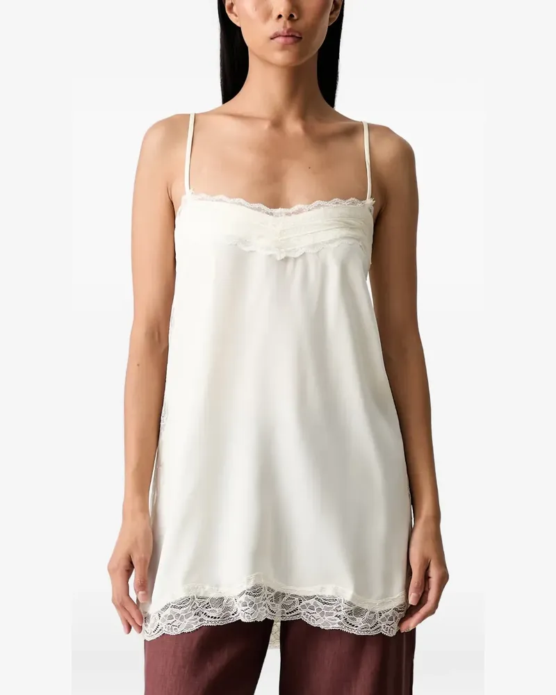 Bardot Celina Camisole-Top mit Spitzenbesatz - Weiß Weiß