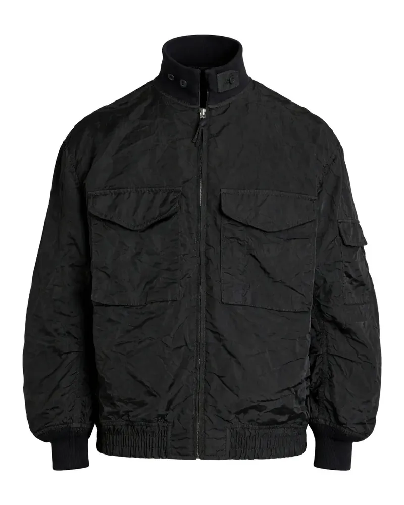 Comme des Garçons crinkled-finish utility jacket - Schwarz Schwarz