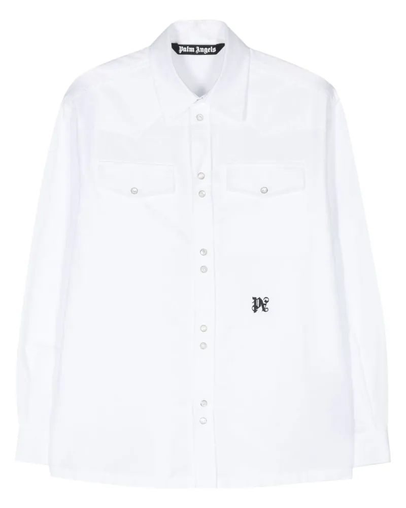 Palm Angels Hemd mit Logo-Stickerei - Weiß Weiß