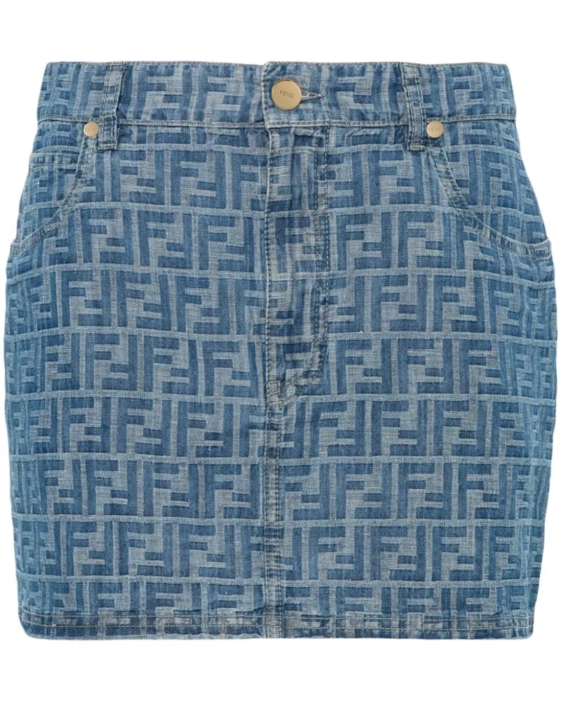 Fendi Minirock mit FF - Blau Blau