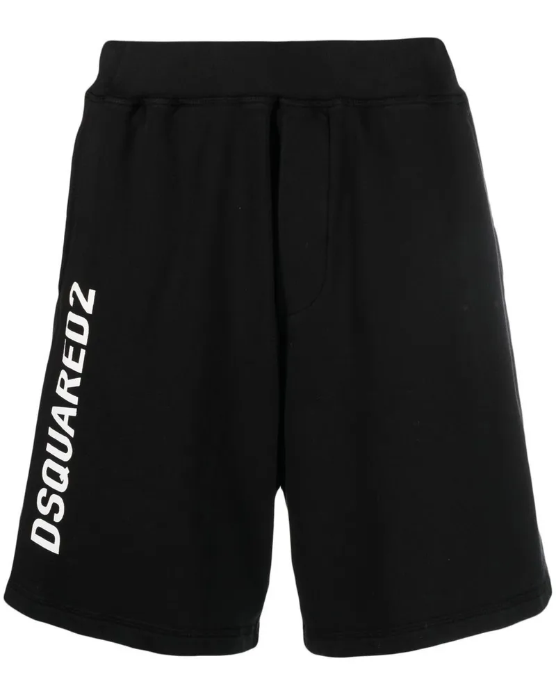Dsquared2 Shorts mit Logo-Print - Schwarz Schwarz