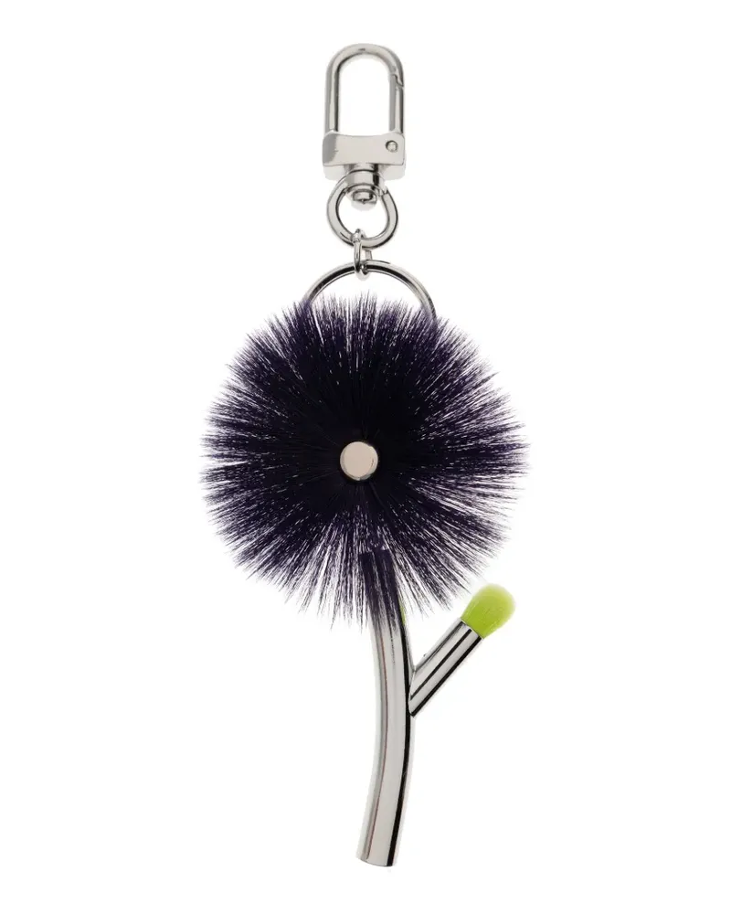Issey Miyake flower-charm keyring - Silber Silber