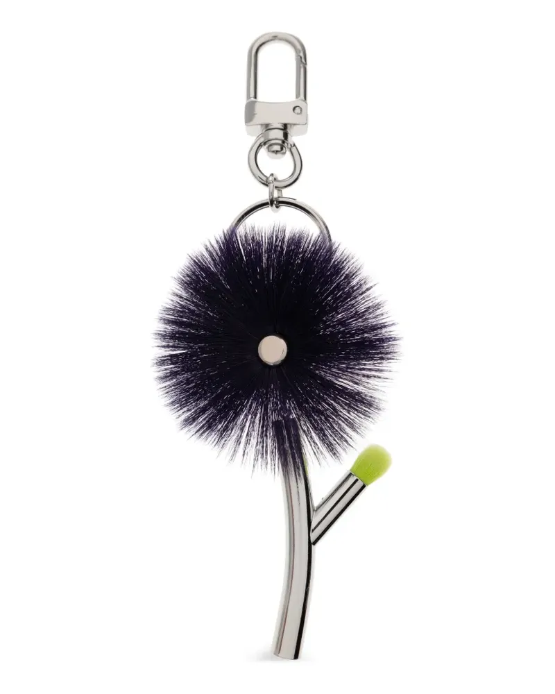 Issey Miyake flower-charm keyring - Silber Silber