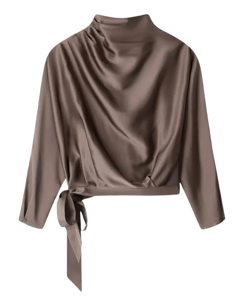 STAUD Phoebe silk top - Braun Braun