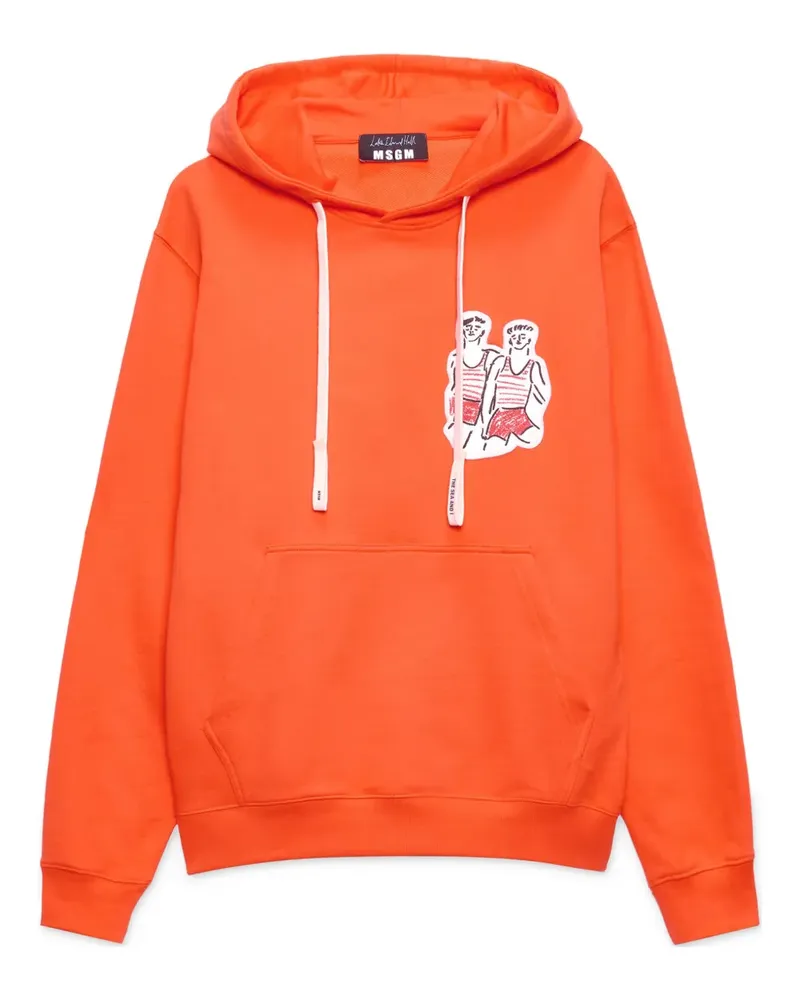 MSGM Klassischer Hoodie - Orange Orange