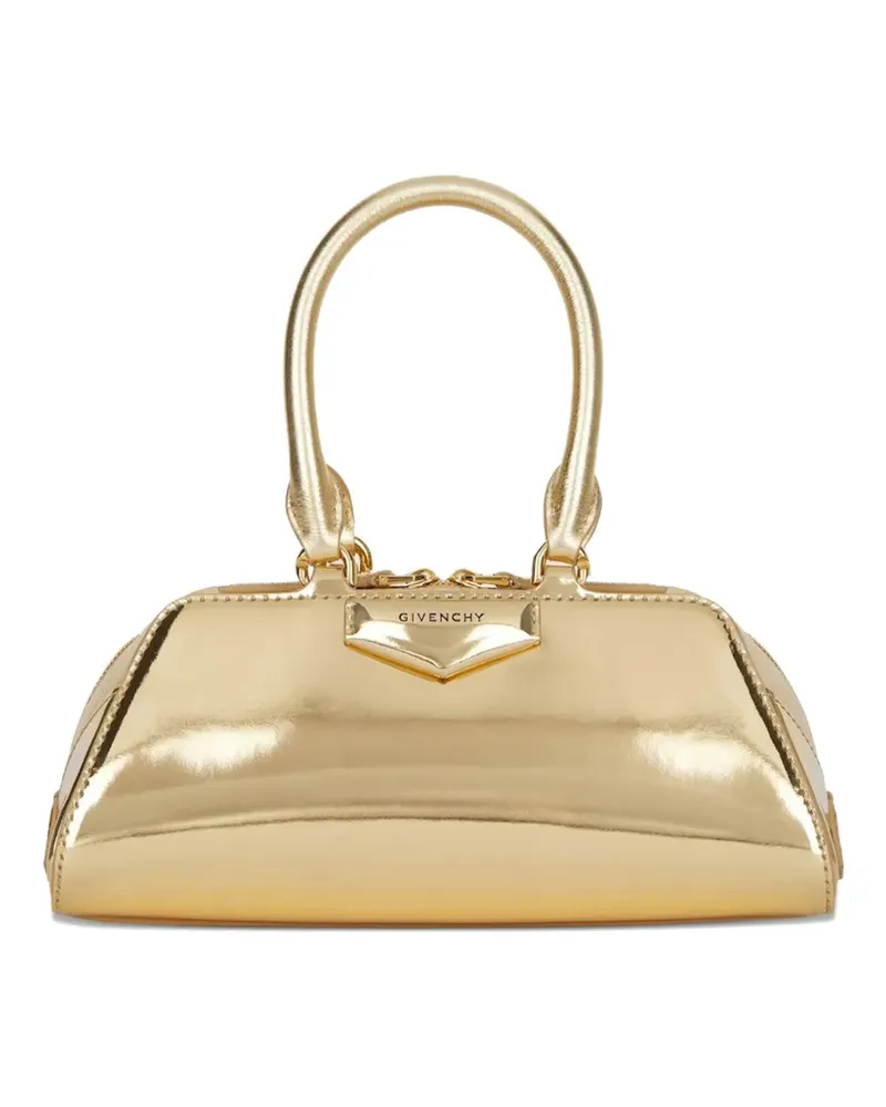 Givenchy Mini Antigona East-West Metallic-Tote Bag - Gold Gold