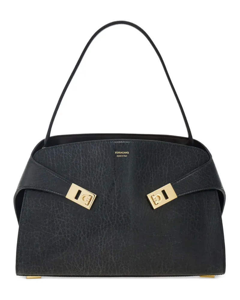 Ferragamo Mittelgroße Hug Schultertasche - Schwarz Schwarz