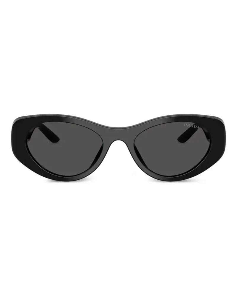 Prada Sonnenbrille mit ovalem Gestell - Schwarz Schwarz