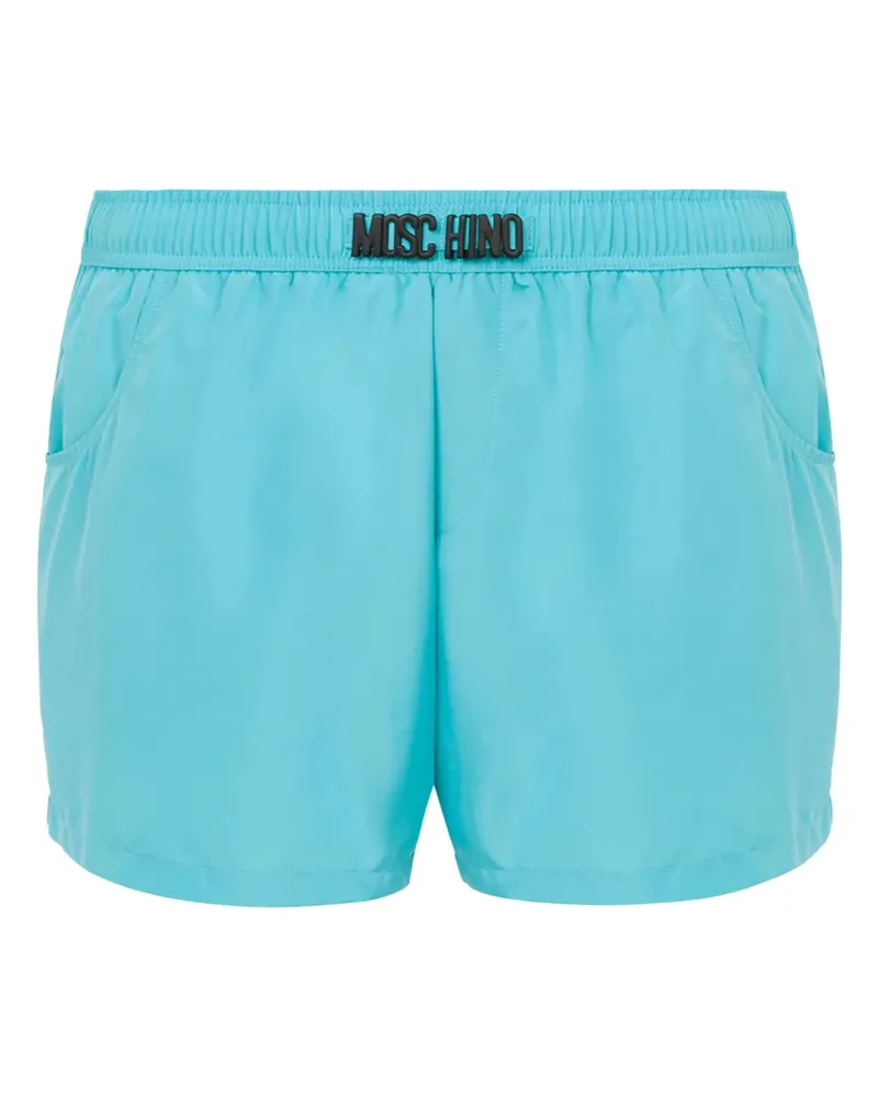 Moschino Badeshorts mit Logo-Patch - Blau Blau