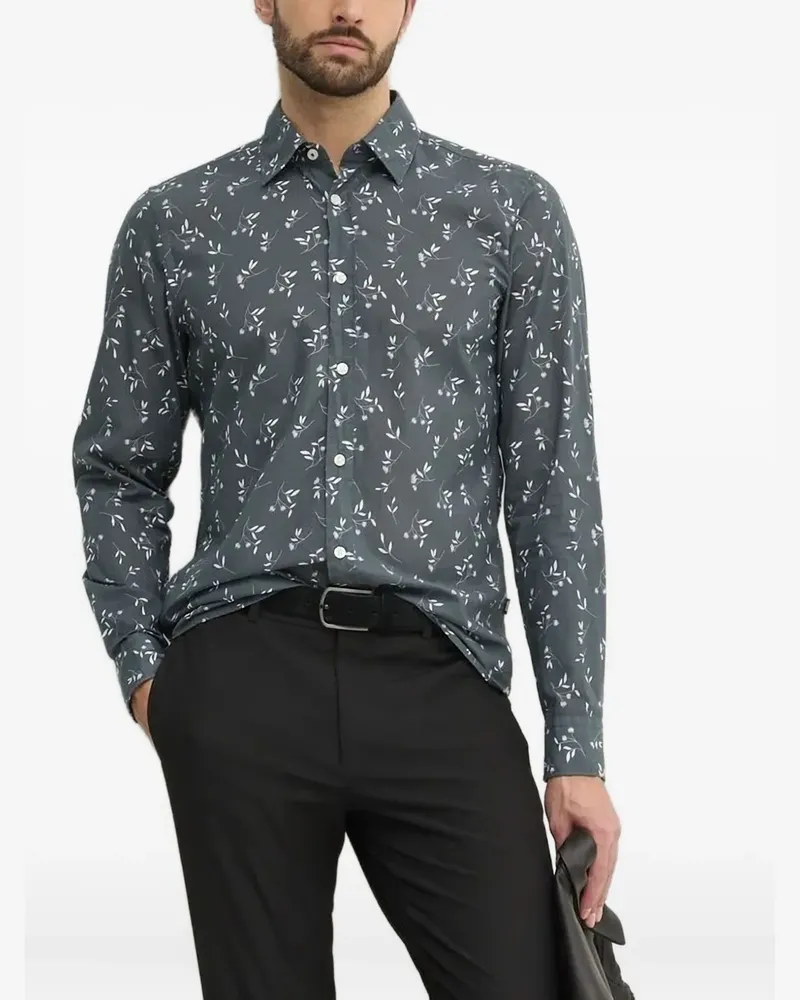 JOOP! Hemd mit Blumen-Print - Blau Blau