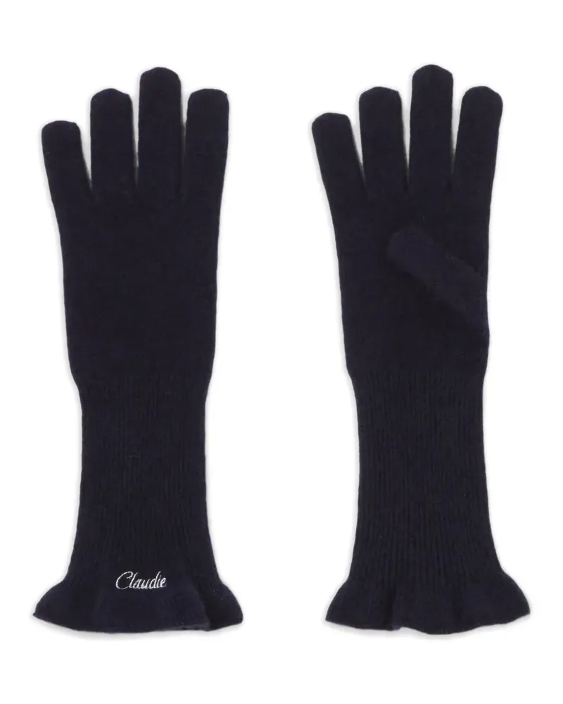 Claudie Pierlot ruffle-trim gloves - Blau Blau