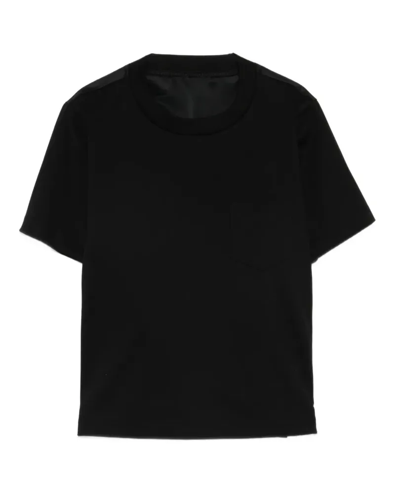 Sacai T-Shirt mit Brusttasche - Schwarz Schwarz
