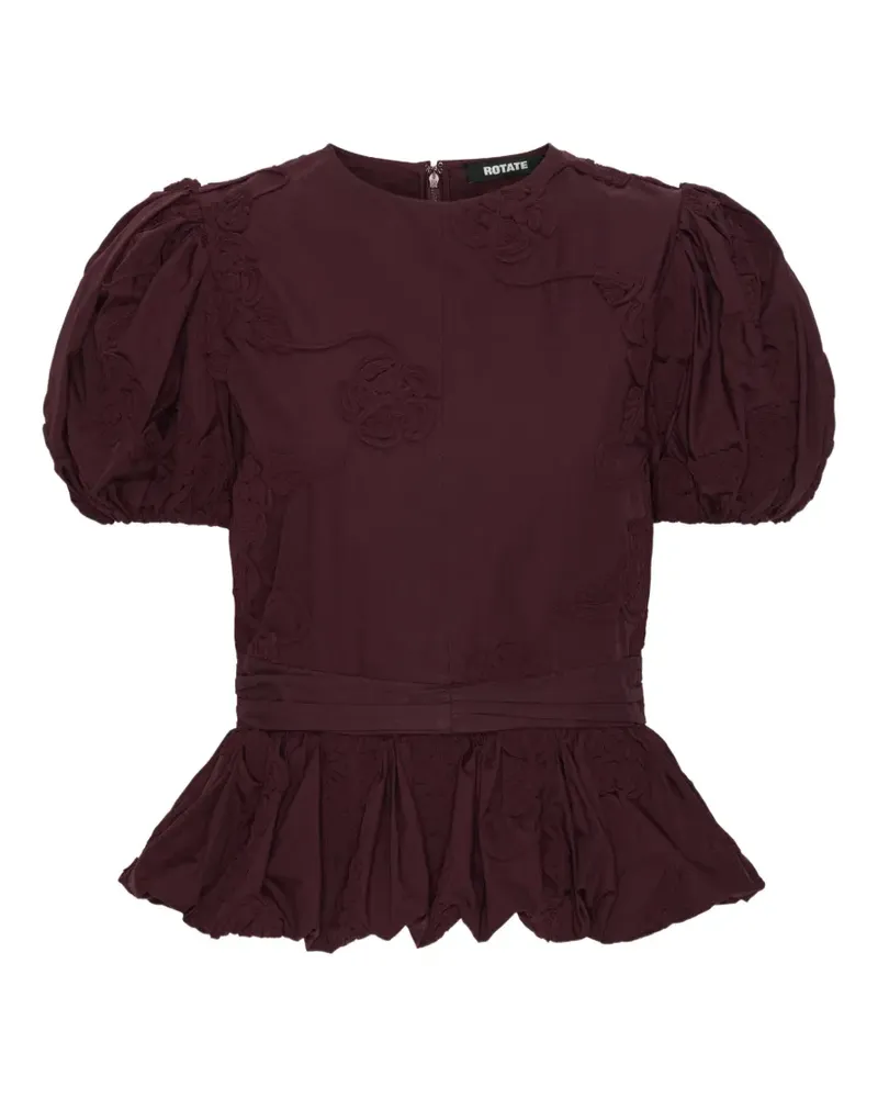 ROTATE Birger Christensen Oberteil mit Puffärmeln Rot