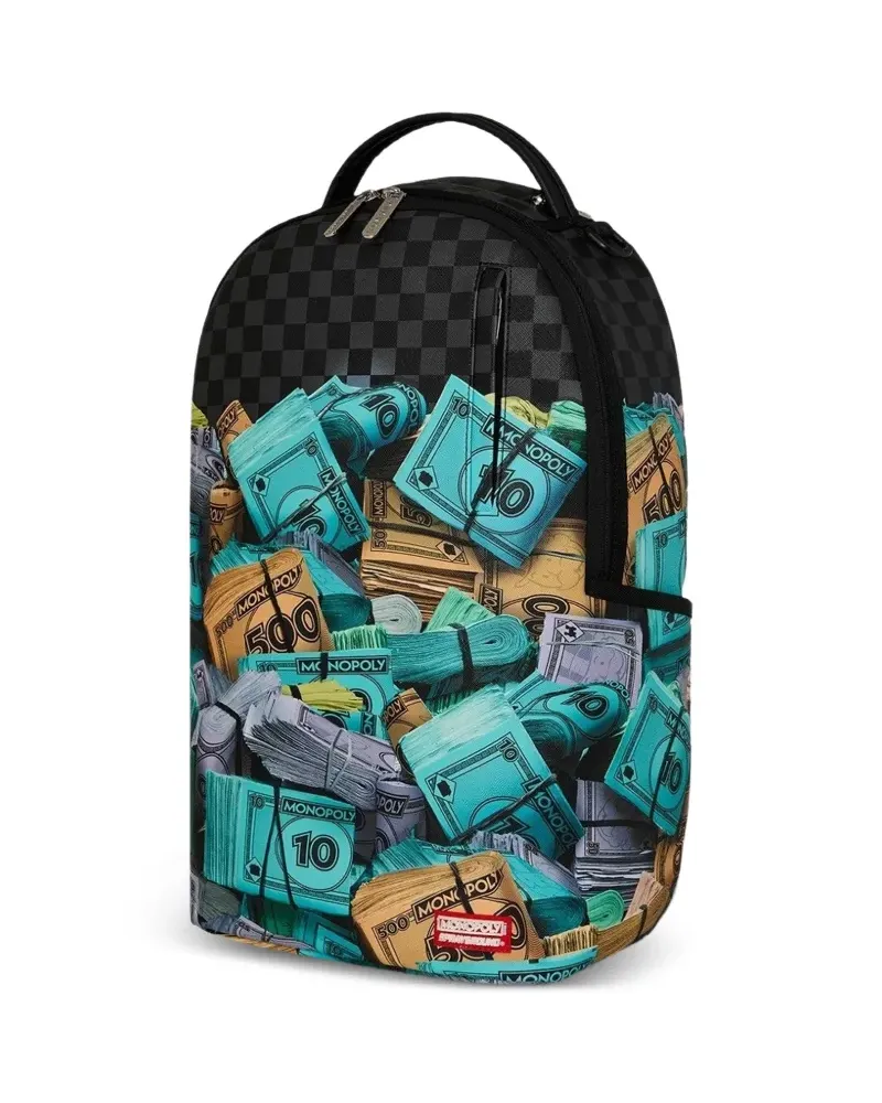 Sprayground Monopoly Stack Up checkered backpack - Schwarz Schwarz
