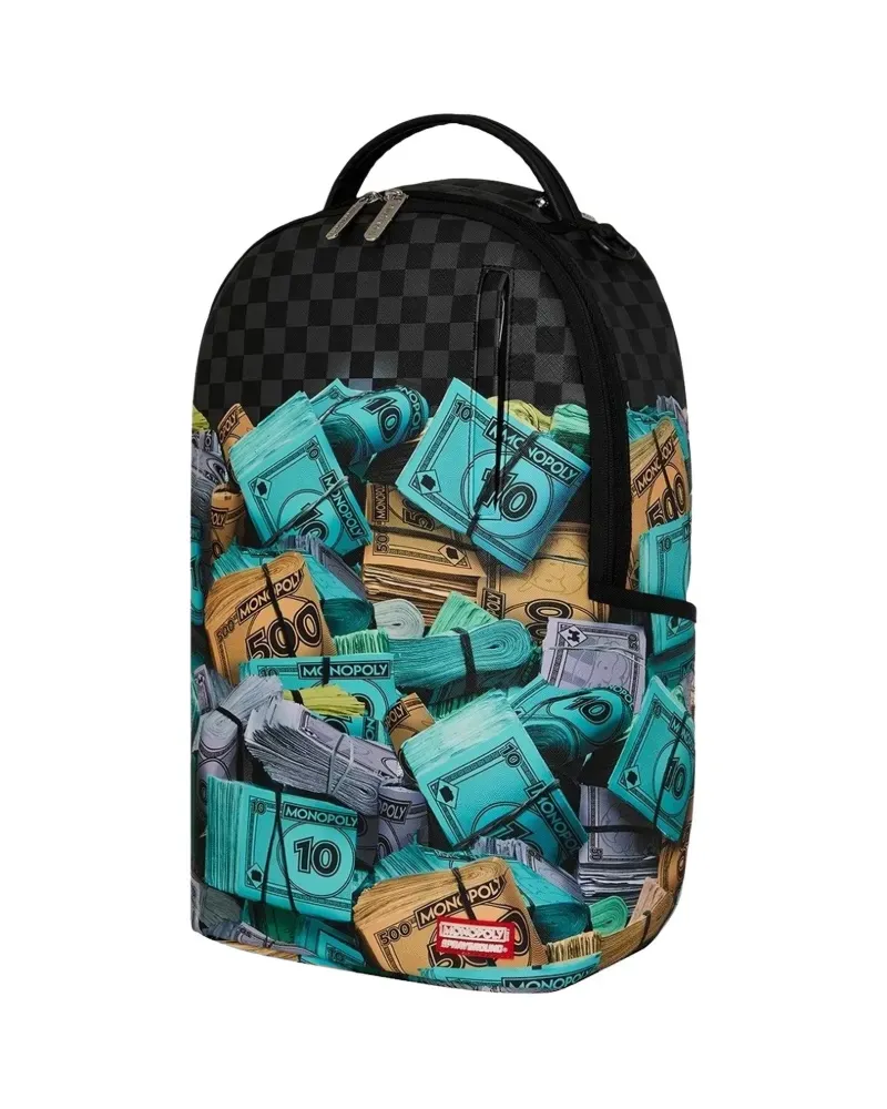 Sprayground Monopoly Stack Up checkered backpack - Schwarz Schwarz
