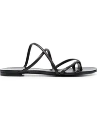 Casadei Flip-Flops aus Leder Schwarz