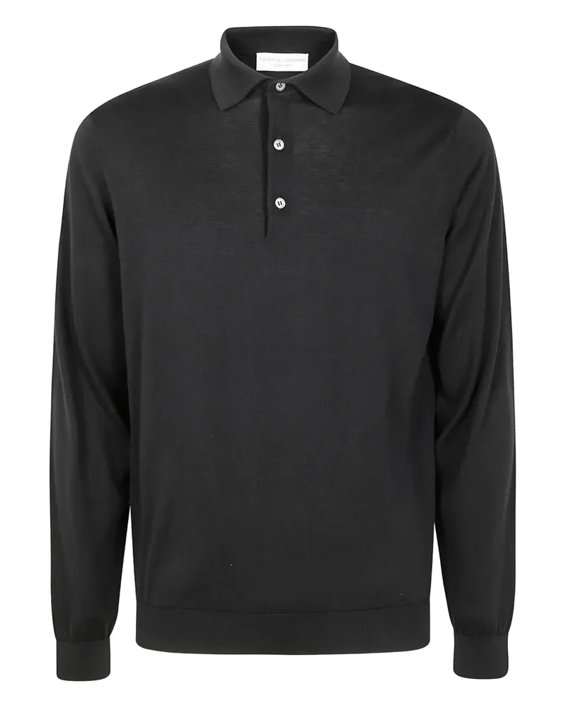 Filippo de Laurentiis Langärmeliges Poloshirt - Schwarz Schwarz
