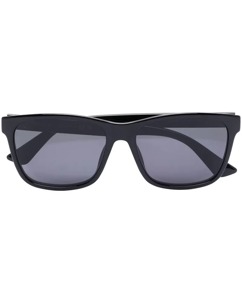 Gucci Sonnenbrille mit eckigem Gestell - Schwarz Schwarz