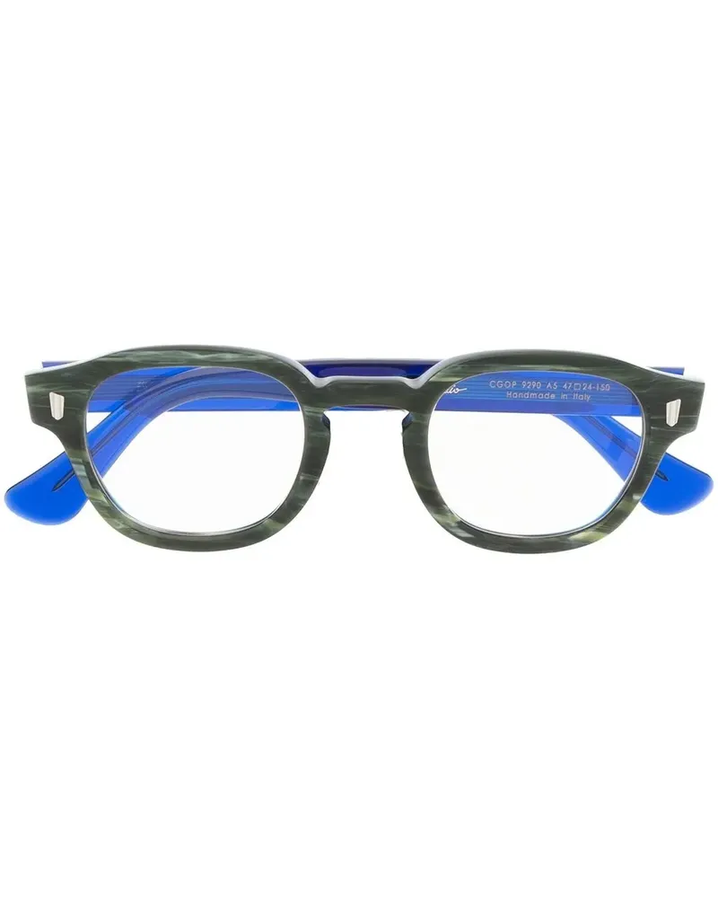 Cutler and Gross Zweifarbige Brille mit rundem Gestell - Grün Grün