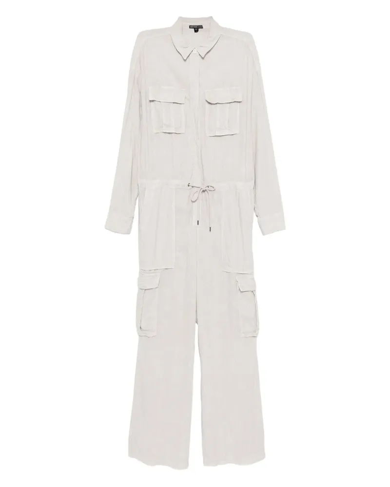 James Perse Jumpsuit mit aufgesetzten Taschen - Grau Grau