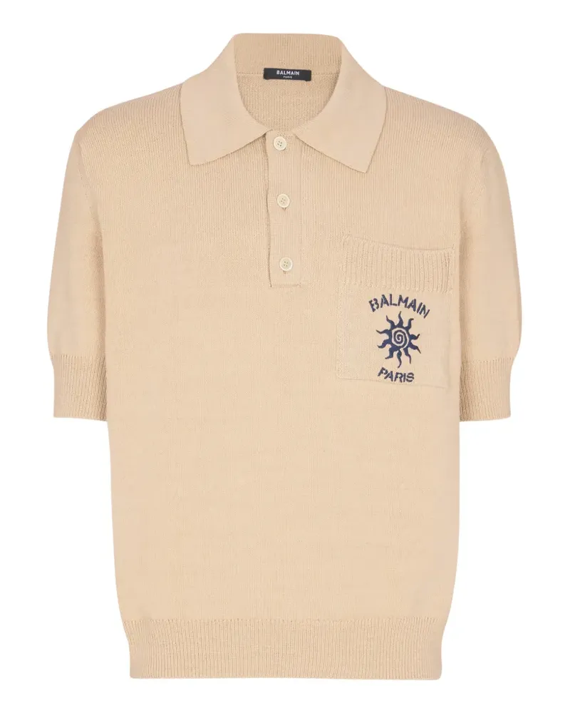 Balmain Gestricktes Poloshirt - Nude Nude