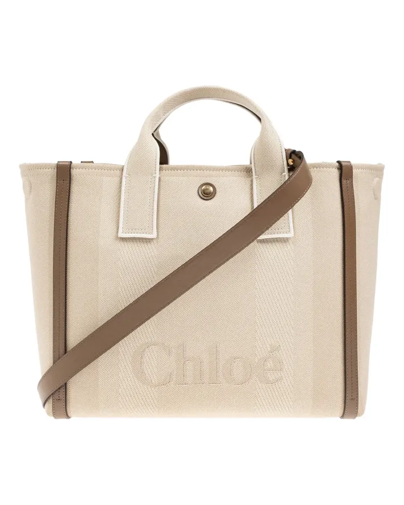 Chloé Carry logo-embroidered tote bag - Nude Nude