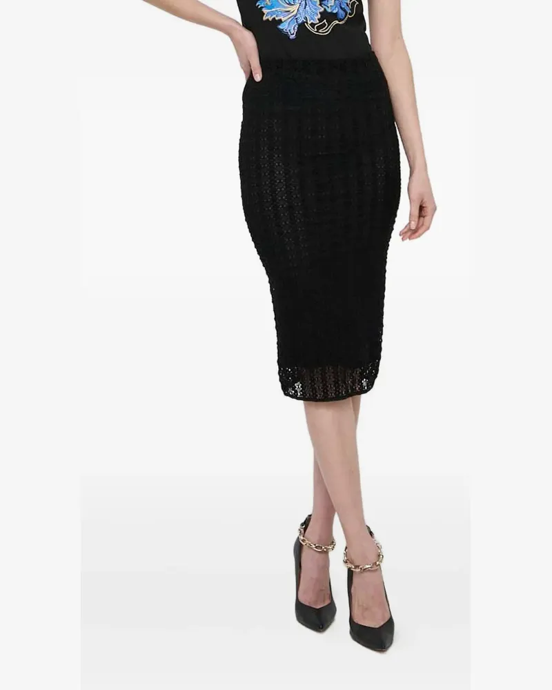 Pinko Minirock mit Lochmuster - Schwarz Schwarz