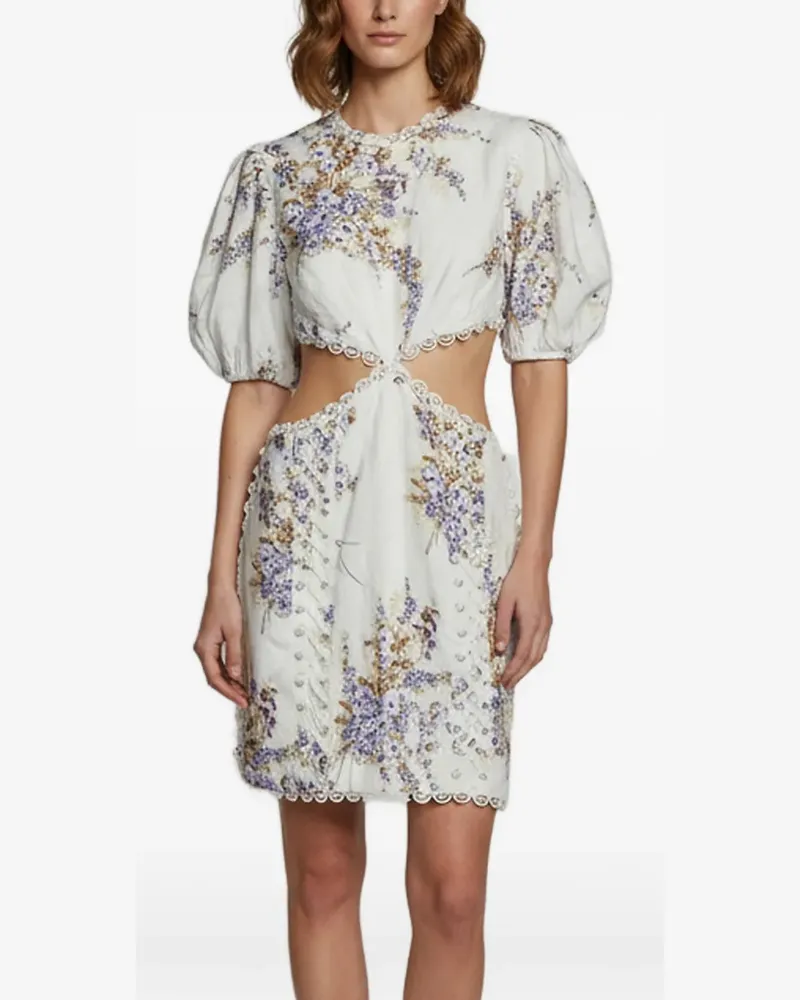 Zimmermann Jude Minikleid mit Cut-Outs - Weiß Weiß