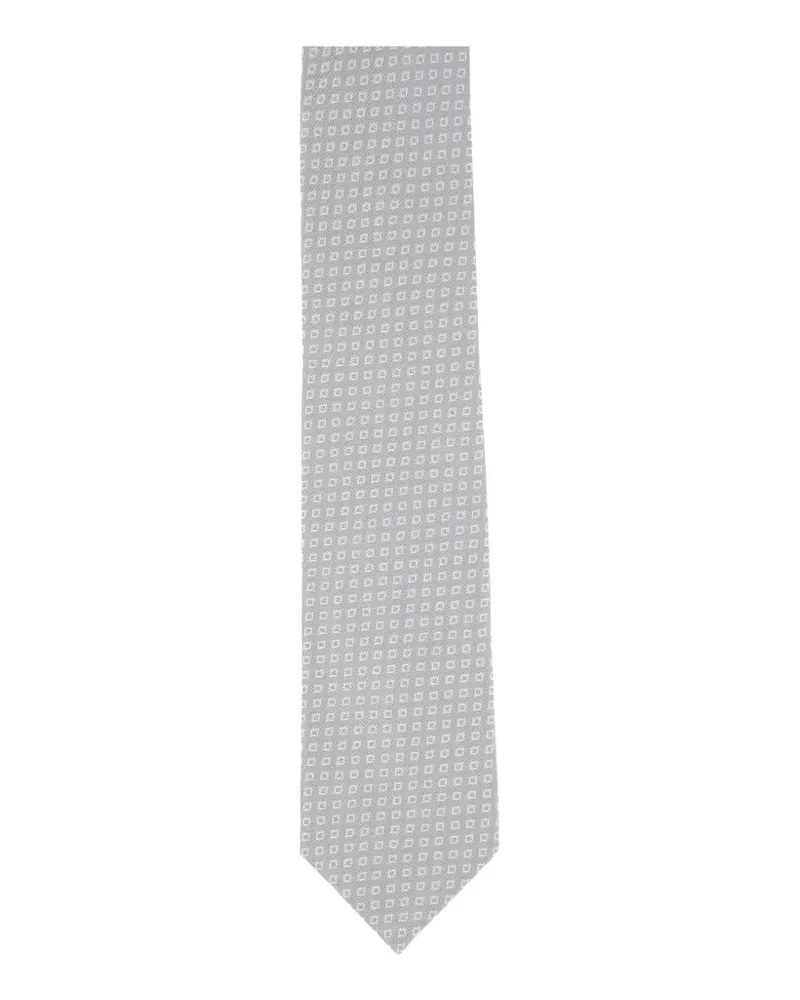 BARBA patterned tie - Grau Grau