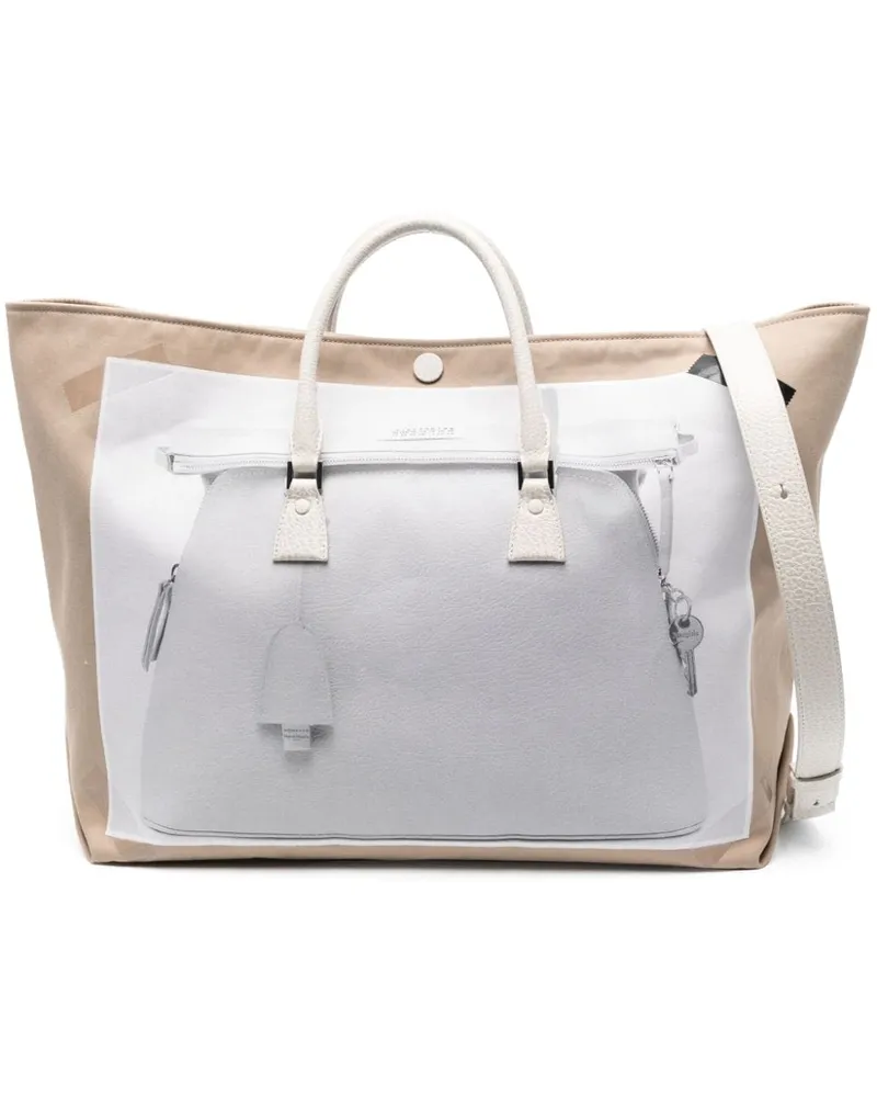 Maison Margiela Mittelgroße 5AC Gabardine-Tasche mit Trompe-l'oeil-Effekt - Nude Nude