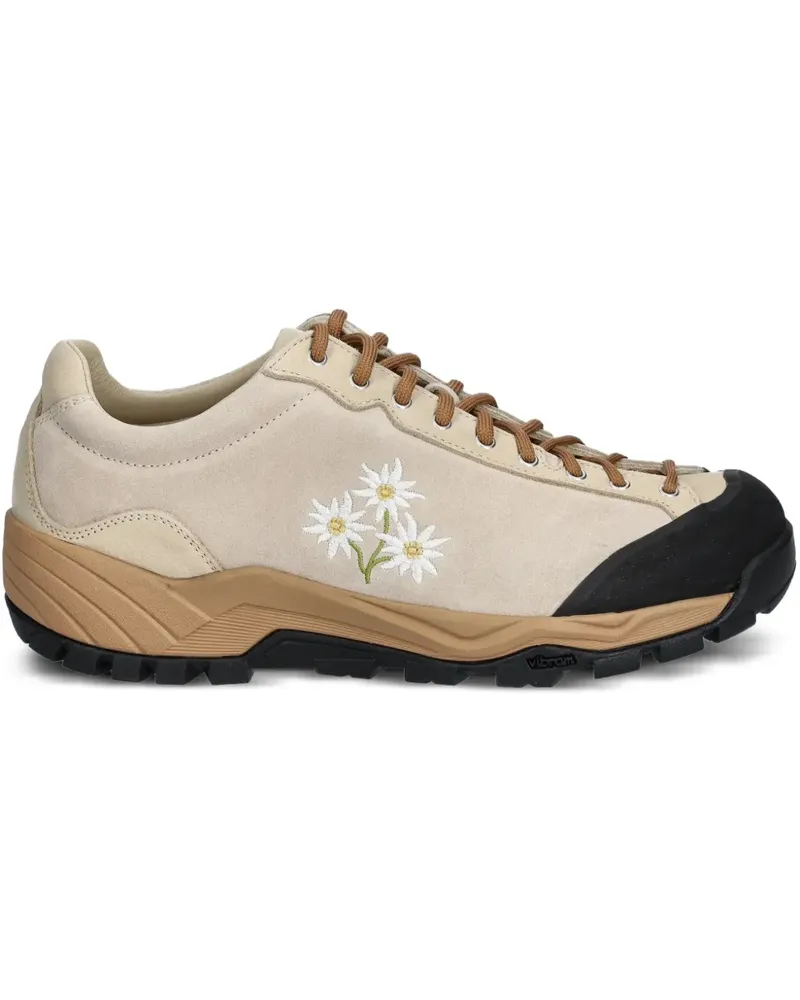 Diemme Movida Stella Alpina Wildleder-Sneakers mit Blumenstickerei - Nude Nude