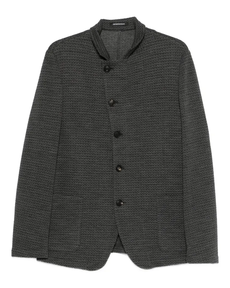 Emporio Armani textured button-up jacket - Grau Grau