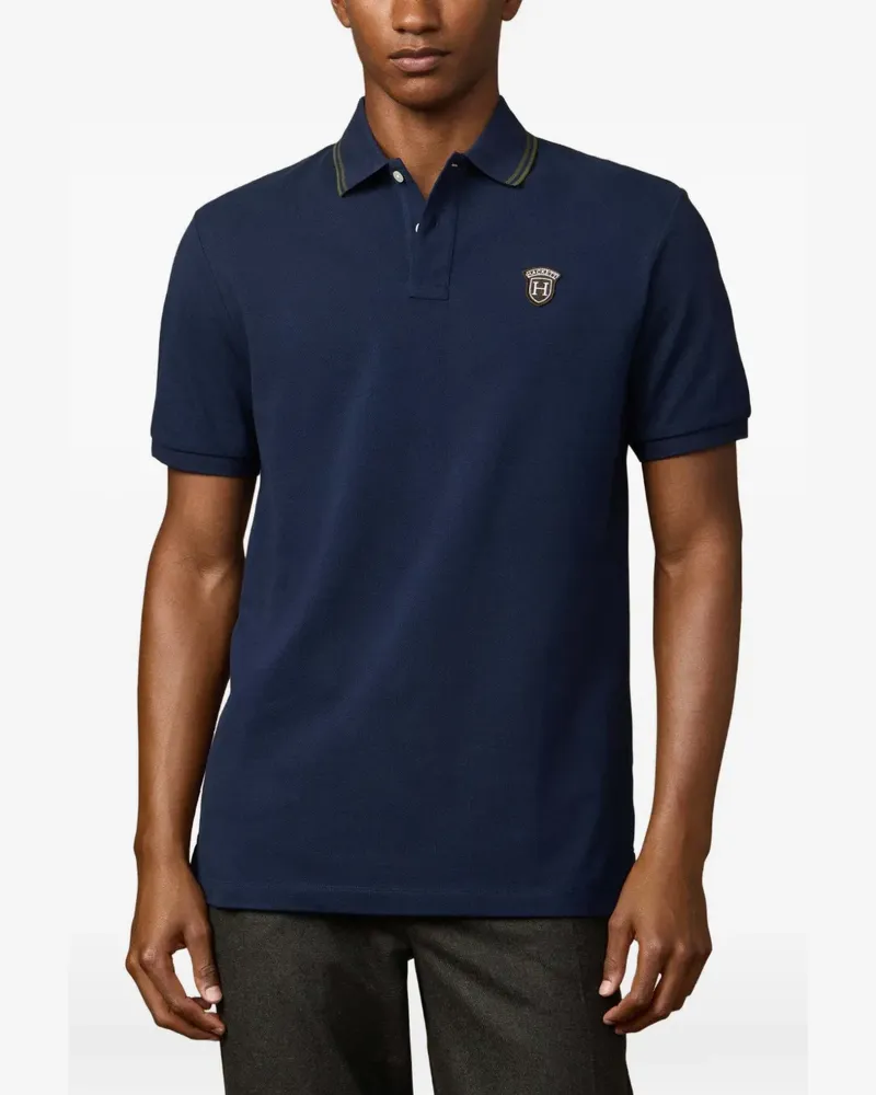 Hackett Badge-patch polo shirt - Blau Blau
