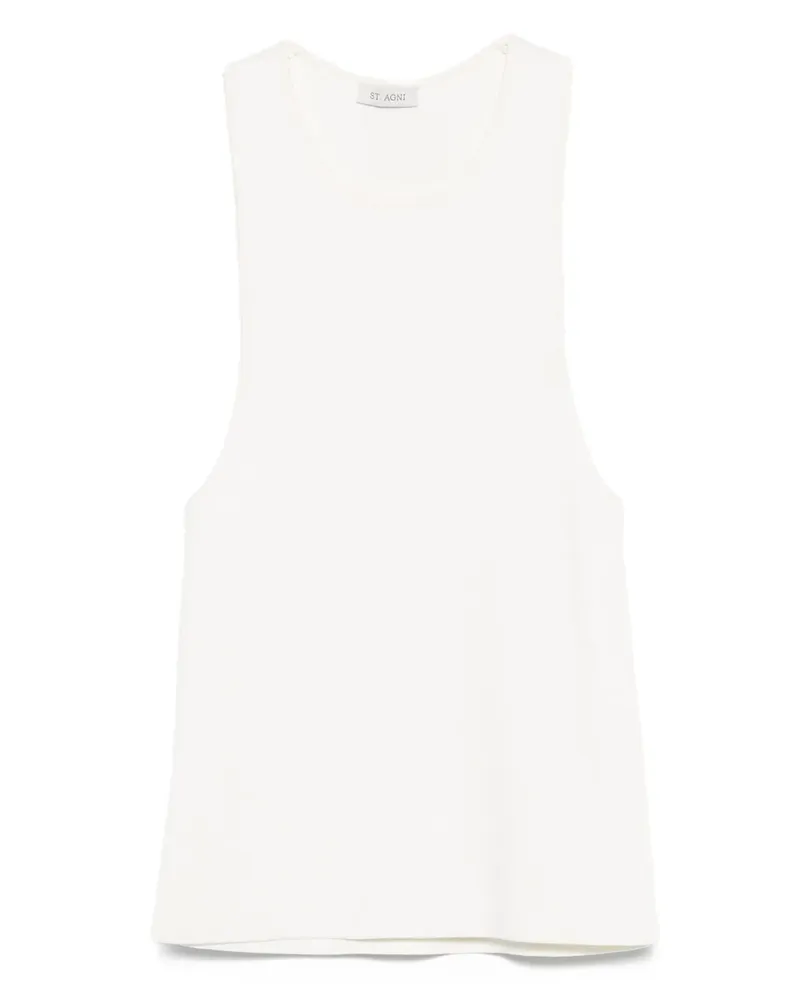 St. Agni Geripptes Top - Weiß Weiß