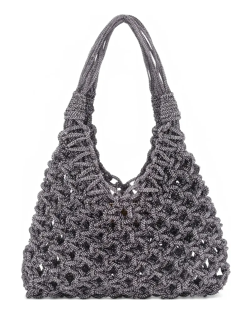 HIBOURAMA Kleine Vannifique Schultertasche mit Kristallen - Violett Violett