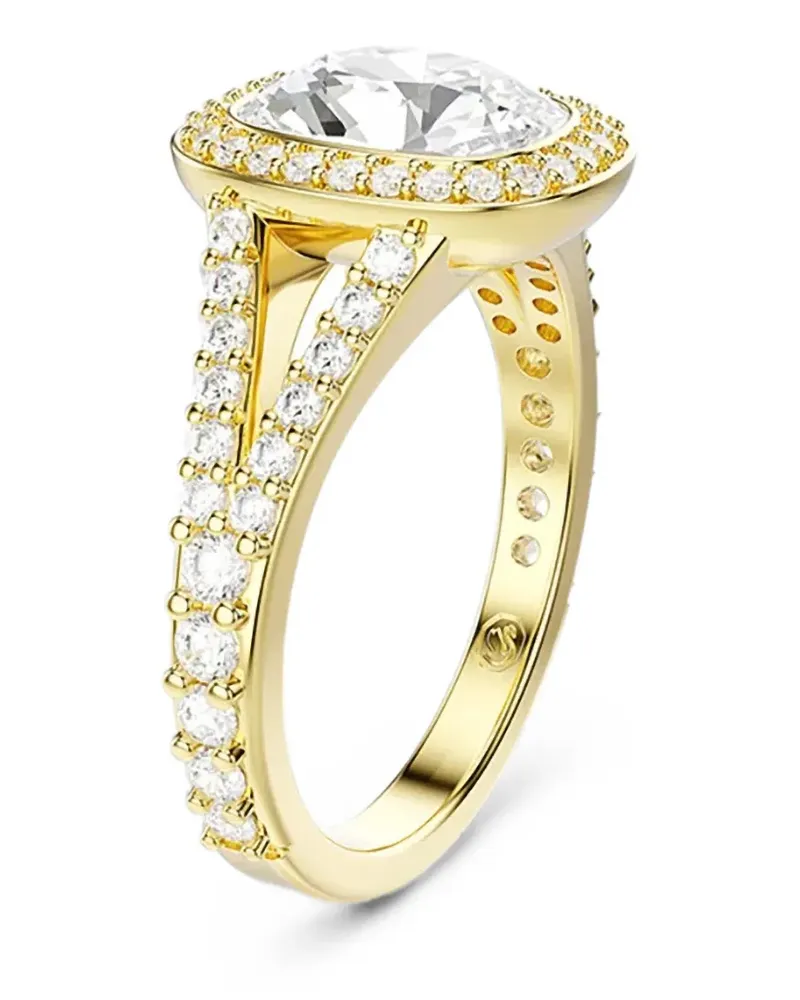 Swarovski logo-engraved ring - Gold Gold